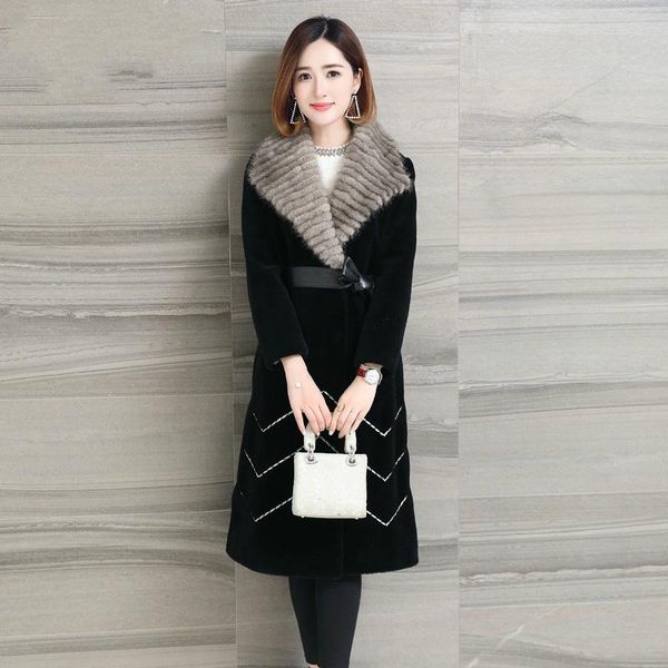 women's fur & faux wool real 2021 coat sheep shearling coats long warm winter jackets for women natural mink knitted collar y826 s, Black
women's fur & faux wool real 2021 coat sheep shearling coats long warm winter jackets for women natural mink knitted collar y826 s, Black