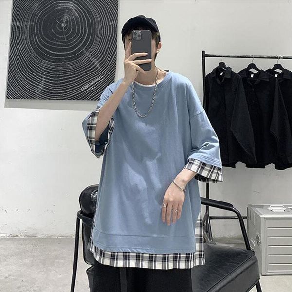 men's t-shirts fake two pieces men t shirt oversized plaid short sleeve o neck japan style hip harajuku cotton clothing vintage loose t, White;black
men's t-shirts fake two pieces men t shirt oversized plaid short sleeve o neck japan style hip harajuku cotton clothing vintage loose t, White;black
