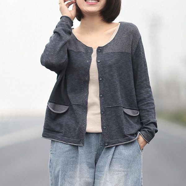 women's jackets fairynatural spring fall women vintage loose casual coat 2021 o-neck cardigan long sleeve pocket female clothes, Black;brown
women's jackets fairynatural spring fall women vintage loose casual coat 2021 o-neck cardigan long sleeve pocket female clothes, Black;brown