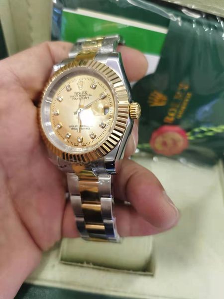 with original box men watch 41mm 126333 126334 yellow gold dial a2813 automatic stainless steel bracelet fashion luxury wristwatch 2021, Slivery;brown
with original box men watch 41mm 126333 126334 yellow gold dial a2813 automatic stainless steel bracelet fashion luxury wristwatch 2021, Slivery;brown