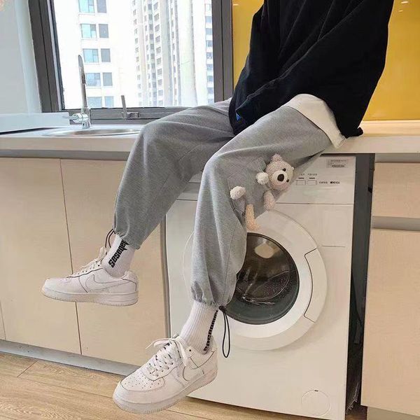 men's pants 2021 couple bear decorate casual fashion trend elastic waist trousers grey/black color sweatpants size s-4xl
men's pants 2021 couple bear decorate casual fashion trend elastic waist trousers grey/black color sweatpants size s-4xl