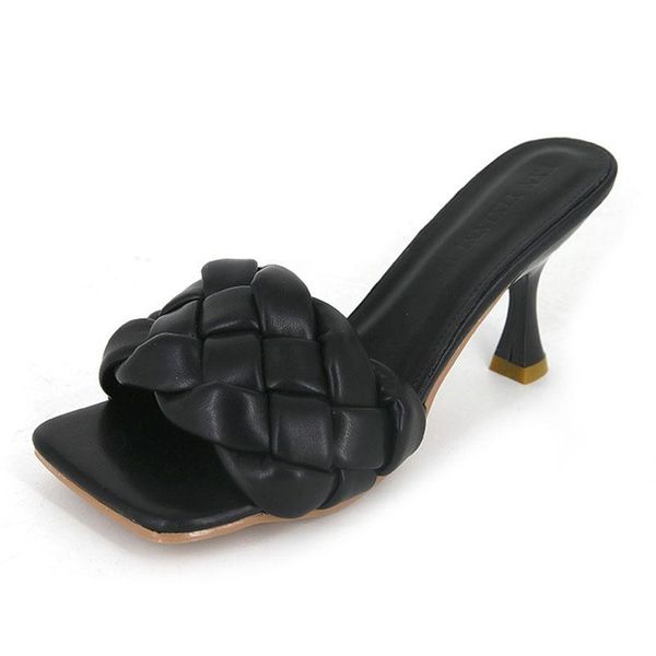 slippers women 6cm high heels slides weave platform mules femme women's lady luxury designer pumps shoes, Black
slippers women 6cm high heels slides weave platform mules femme women's lady luxury designer pumps shoes, Black