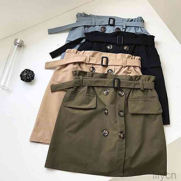 faldas mujer moda summer high waist mini skirt elegant belted buttons decor cotton short skirt jupe femme army green khaki, Black
faldas mujer moda summer high waist mini skirt elegant belted buttons decor cotton short skirt jupe femme army green khaki, Black
