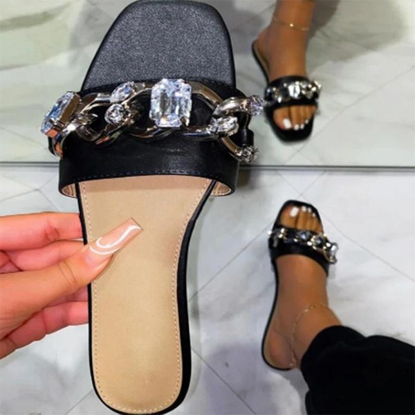 slippers summer women's sandals one line belt sandal metal decoration fashion comfortable shoes 80it, Black
slippers summer women's sandals one line belt sandal metal decoration fashion comfortable shoes 80it, Black