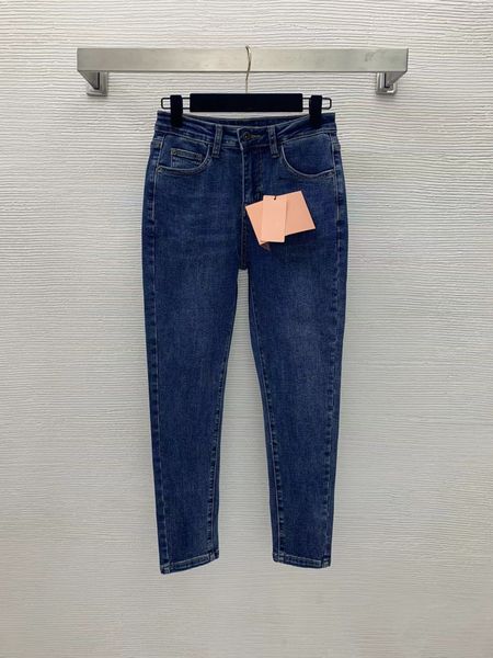 

2021 autumn winter fashion panelled skinny jeans brand same style pencil pants designer luxury women's clothing 1014-8, Blue