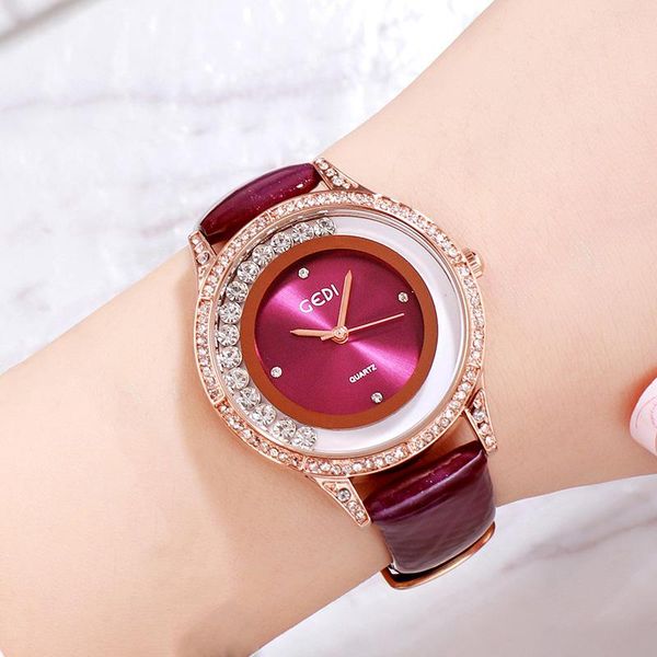 wristwatches gedi luxury women watches rolling rhinestones simple dial leather strap designer relojes para mujer wrist for, Slivery;brown
wristwatches gedi luxury women watches rolling rhinestones simple dial leather strap designer relojes para mujer wrist for, Slivery;brown