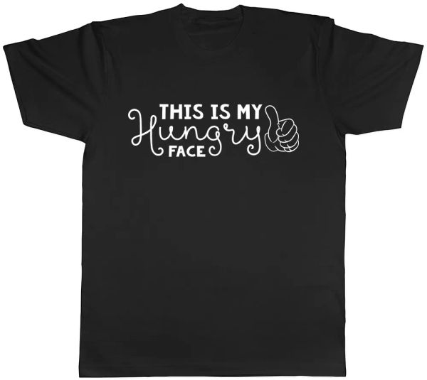 this is my hungry face mens t-shirt, White;black