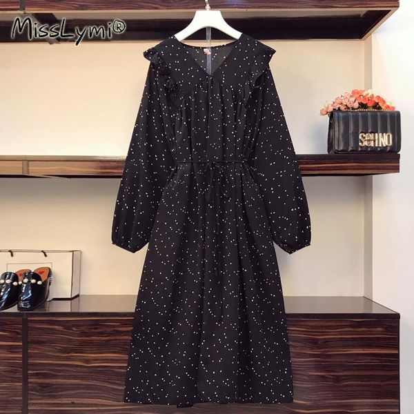 plus size dresses xl-4xl women polka dot dress spring 2021 ruffle patchwork v-neck lantern long sleeve heart print loose casual, Black
plus size dresses xl-4xl women polka dot dress spring 2021 ruffle patchwork v-neck lantern long sleeve heart print loose casual, Black