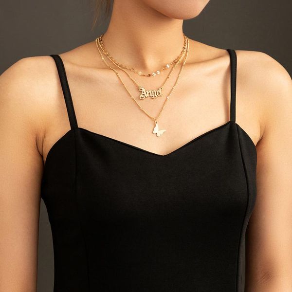 pendant necklaces geometric multi-layered choker cute butterfly letter necklace for women korean fashion jewelry gifts girl, Silver
pendant necklaces geometric multi-layered choker cute butterfly letter necklace for women korean fashion jewelry gifts girl, Silver