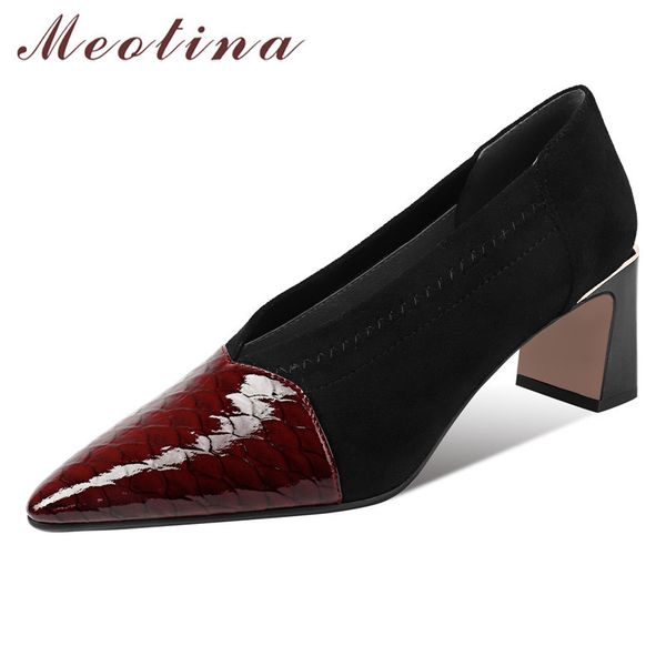 meotina natural genuine leather high heel pumps women chunky heels glove shoes pointed toe fashion dress shoes lady footwear 42 210520, Black
meotina natural genuine leather high heel pumps women chunky heels glove shoes pointed toe fashion dress shoes lady footwear 42 210520, Black