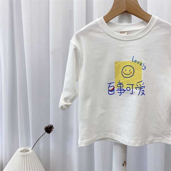 spring 2021 sme men and women baby korean fashion trend white long sleeve children's clothing t-shirt, Blue;red
spring 2021 sme men and women baby korean fashion trend white long sleeve children's clothing t-shirt, Blue;red