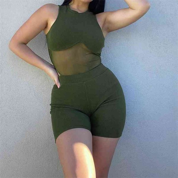 omsj style fashion sets for women solid color sleeveless mesh patchwork see-though bodysuit and hip support shorts 210517, White
omsj style fashion sets for women solid color sleeveless mesh patchwork see-though bodysuit and hip support shorts 210517, White