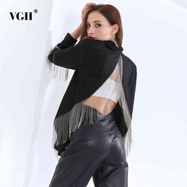 vgh casual patchwork beading tassel blazer for women notched long sleeve backless streetwear blazers female fashion new spring 210421, White;black
vgh casual patchwork beading tassel blazer for women notched long sleeve backless streetwear blazers female fashion new spring 210421, White;black