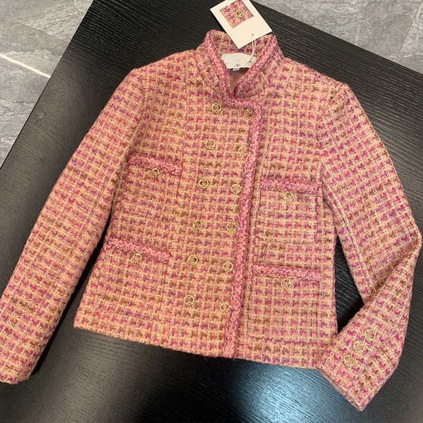 women's jackets small fragrance tweed pink fabric double breasted celebrity thin temper fit girl coat 73xk, Black;brown
women's jackets small fragrance tweed pink fabric double breasted celebrity thin temper fit girl coat 73xk, Black;brown