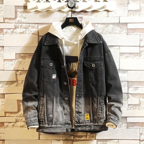 denim jacket men's autumn korean gradient brand hong kong style couple all-match teenager clothing jackets, Black;brown
denim jacket men's autumn korean gradient brand hong kong style couple all-match teenager clothing jackets, Black;brown