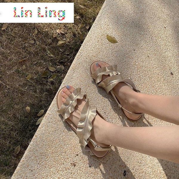 summer fairy style ankle-strap open toe sandals women's all-match casual flat beach roman shoes, Black
summer fairy style ankle-strap open toe sandals women's all-match casual flat beach roman shoes, Black