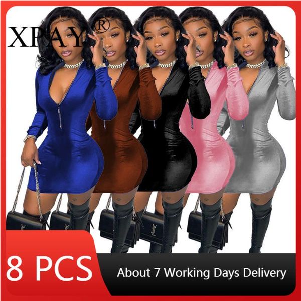 casual dresses wholesale items for women fall / autumn bodycon solid color long sleeve zipper mini dress club party bulk lots x7851, Black;gray
casual dresses wholesale items for women fall / autumn bodycon solid color long sleeve zipper mini dress club party bulk lots x7851, Black;gray