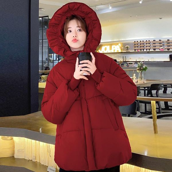 women's down & parkas winter solid thick woman's jackets casual kawaii female hooded coats cotton padded ladies with pockets for o, Black
women's down & parkas winter solid thick woman's jackets casual kawaii female hooded coats cotton padded ladies with pockets for o, Black