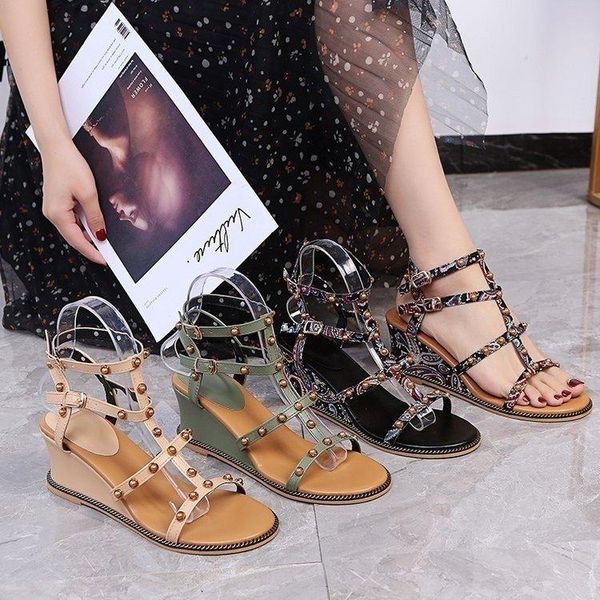 sandals rivet women pumps luxury mule wedges shoes high heels casual platform fashion summer ankle-wrap antiskid, Black
sandals rivet women pumps luxury mule wedges shoes high heels casual platform fashion summer ankle-wrap antiskid, Black