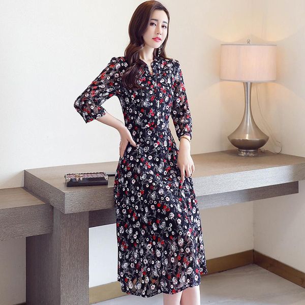 casual dresses spring plus size print o-neck women dress high waist a-line ladies female three quarter sleeve midi with buttons, Black;gray
casual dresses spring plus size print o-neck women dress high waist a-line ladies female three quarter sleeve midi with buttons, Black;gray