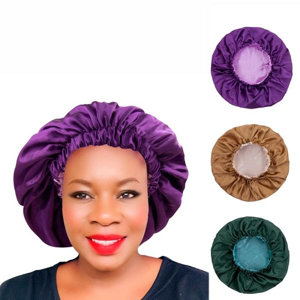 beanie/skull caps selling extra large stretch double layer satin night cap in europe and america wash wide brim hair care, Blue;gray
beanie/skull caps selling extra large stretch double layer satin night cap in europe and america wash wide brim hair care, Blue;gray