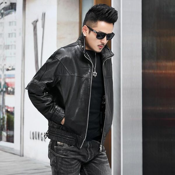 men's leather & faux 2021 autumn 100% genuine sheepskin jackets fashion coats motorcycle and biker jacket for men abrigo hombre gmm, Black
men's leather & faux 2021 autumn 100% genuine sheepskin jackets fashion coats motorcycle and biker jacket for men abrigo hombre gmm, Black