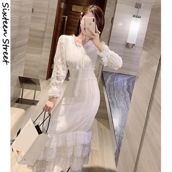 fashion white lace dress female tall waist elegant party maxi vestido ladies full-sleeve ruffles woman spring clothing casual dresses, Black;gray
fashion white lace dress female tall waist elegant party maxi vestido ladies full-sleeve ruffles woman spring clothing casual dresses, Black;gray