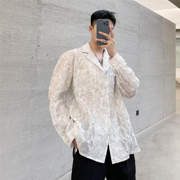 men's casual shirts autumn 2021 thin printed long-sleeve shirt for men handsome korean fresh retro style trend coat, White;black
men's casual shirts autumn 2021 thin printed long-sleeve shirt for men handsome korean fresh retro style trend coat, White;black