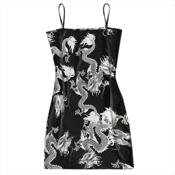 summer dragon pattern sleeveless women dress split hip slender slim fit print motel rocks, Black;gray
summer dragon pattern sleeveless women dress split hip slender slim fit print motel rocks, Black;gray