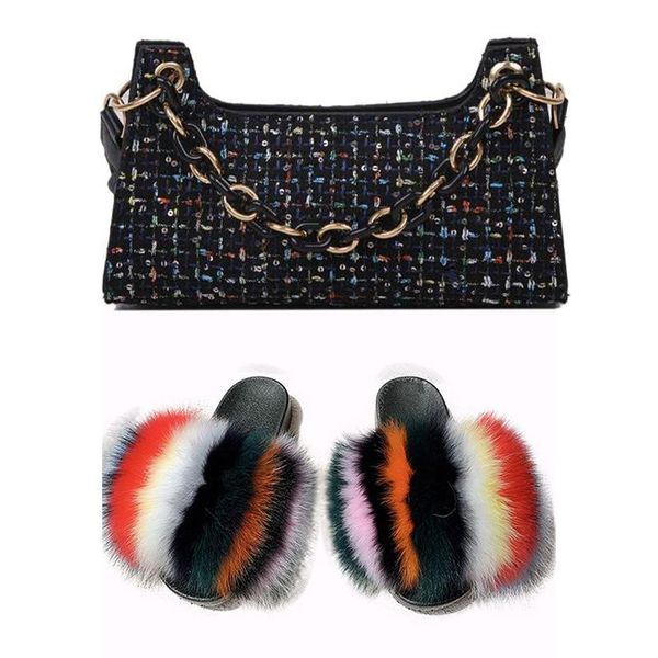 2021real fur slides with purses sets flip flops furry comfortable sandals and bags women shoes fluffy slippers handbags, Black
2021real fur slides with purses sets flip flops furry comfortable sandals and bags women shoes fluffy slippers handbags, Black