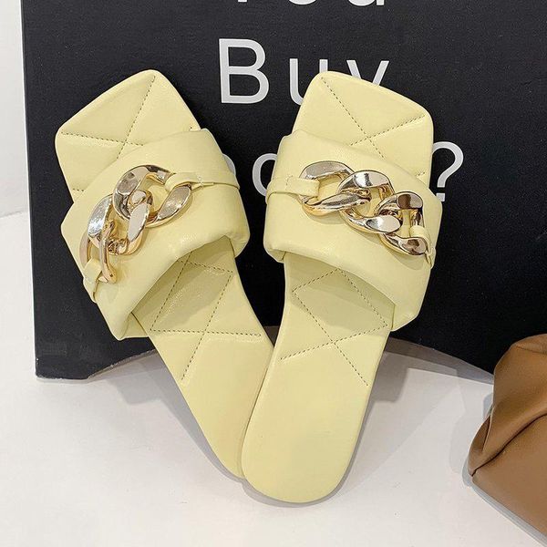 slippers 2021 women's square toe ladies fashion candy color slipper women solid casual flats chain shoe female platform footwear, Black
slippers 2021 women's square toe ladies fashion candy color slipper women solid casual flats chain shoe female platform footwear, Black