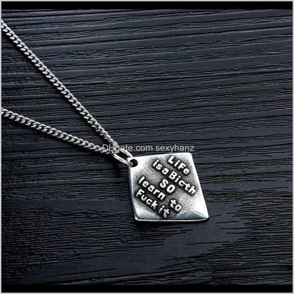 necklaces & pendants drop delivery 2021 mens stainless steel rhombus pendant chain fashion men sport hip hop jewelry design punk charm neckl, Silver
necklaces & pendants drop delivery 2021 mens stainless steel rhombus pendant chain fashion men sport hip hop jewelry design punk charm neckl, Silver