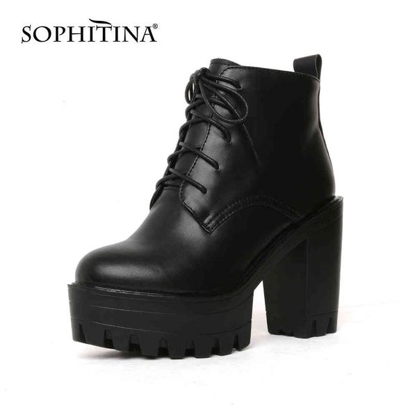 sophitina martin boots genuine leather thick bottom comfortable round toe shoes cool zipper women boots po405-1 210513, Black
sophitina martin boots genuine leather thick bottom comfortable round toe shoes cool zipper women boots po405-1 210513, Black
