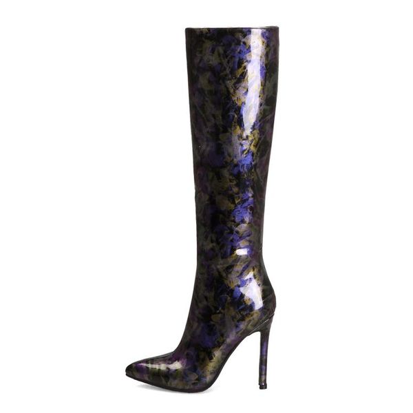 boots 2021 knee high heels pointed toe side zipper fashion stilettos winter patent leather women shoes size 48, Black
boots 2021 knee high heels pointed toe side zipper fashion stilettos winter patent leather women shoes size 48, Black