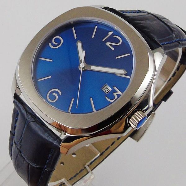 wristwatches 40mm mechanical automatic men watches sapphire glass auto date leather strap blue dial, Slivery;brown
wristwatches 40mm mechanical automatic men watches sapphire glass auto date leather strap blue dial, Slivery;brown