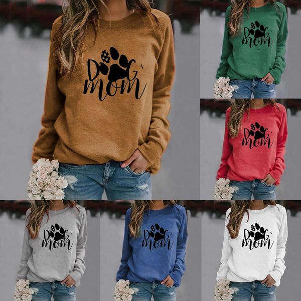 casual long sleeve dog women shirts paw mom printing solid color o neck shirt comfortable blouse, White
casual long sleeve dog women shirts paw mom printing solid color o neck shirt comfortable blouse, White