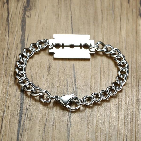 link, chain bracelet men stainless steel hip hop thick blade bracelets fashion charm chains on hand gifts for man wholesale, Black
link, chain bracelet men stainless steel hip hop thick blade bracelets fashion charm chains on hand gifts for man wholesale, Black