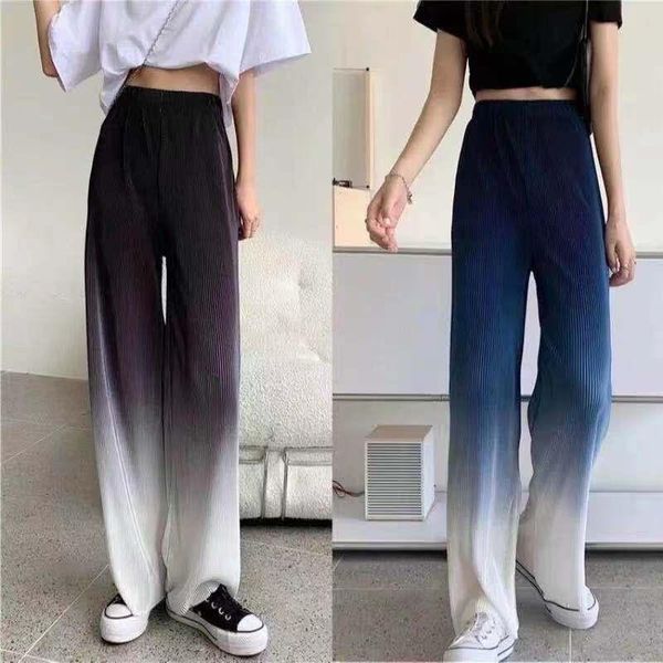 women's pants & capris summer straight wide-leg tide 2021 korean version of high waist, thin gradient color and casual, Black;white
women's pants & capris summer straight wide-leg tide 2021 korean version of high waist, thin gradient color and casual, Black;white