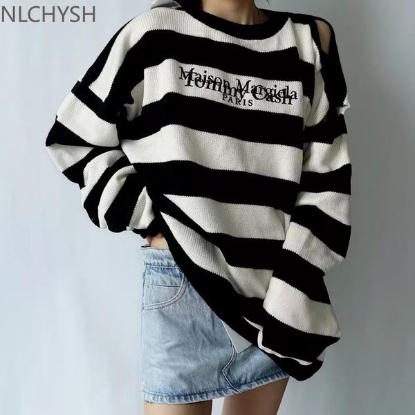 men's sweaters 2021 women sweater pullovers autumn winter streetwear embroidered letters stripes casual loose couple clothes korean ins, White;black
men's sweaters 2021 women sweater pullovers autumn winter streetwear embroidered letters stripes casual loose couple clothes korean ins, White;black