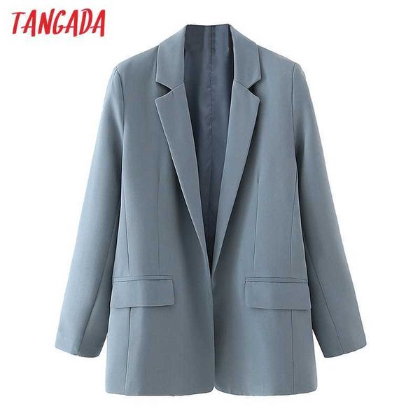 tangada women blue gray blazer coat vintage notched collar long sleeve fashion female loose chic da135 210609, White;black
tangada women blue gray blazer coat vintage notched collar long sleeve fashion female loose chic da135 210609, White;black