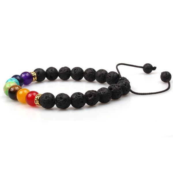 beaded, strands 7 chakra healing beaded with 8mm volcanic rock bracelet rainbow color natural stone beads wrist jewelry bn, Black
beaded, strands 7 chakra healing beaded with 8mm volcanic rock bracelet rainbow color natural stone beads wrist jewelry bn, Black