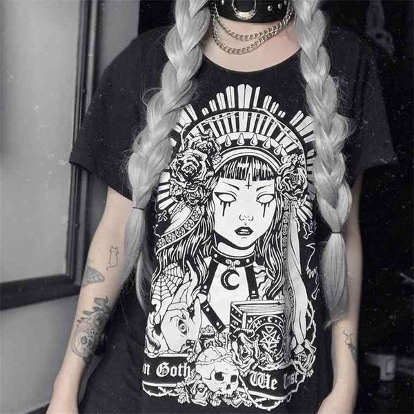 altgirl dark goth t-shirt women punk witch print short sleeve loose graphic tees y2k street ins chic fashion tumblr clothes, White
altgirl dark goth t-shirt women punk witch print short sleeve loose graphic tees y2k street ins chic fashion tumblr clothes, White
