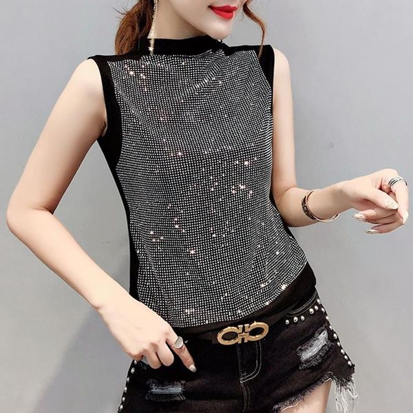 summer casual loose korean women clothes diamonds cotton fashion sleeveless ropa mujer tees t02423, White
summer casual loose korean women clothes diamonds cotton fashion sleeveless ropa mujer tees t02423, White