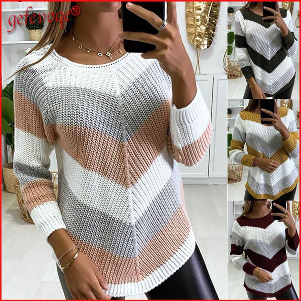 women's sweaters autumn winter fashion casual striped patchwork irregular knitted sweater long sleeve pullover female clothing 2021, White;black
women's sweaters autumn winter fashion casual striped patchwork irregular knitted sweater long sleeve pullover female clothing 2021, White;black