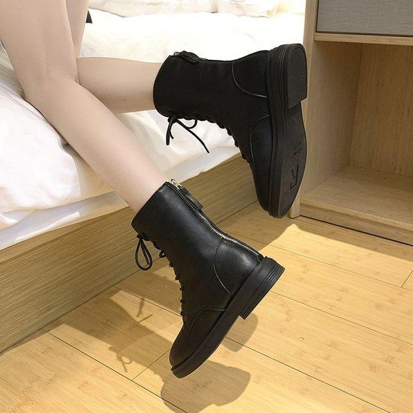 boots spring and autumn 2021 lace-up all-match black handsome short rear zipper female british style shoes
boots spring and autumn 2021 lace-up all-match black handsome short rear zipper female british style shoes