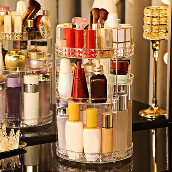 hooks & rails 360 degree rotating cosmetic storage box makeup organizer cosmetics rack fashion beauty crystal helf display stand
hooks & rails 360 degree rotating cosmetic storage box makeup organizer cosmetics rack fashion beauty crystal helf display stand