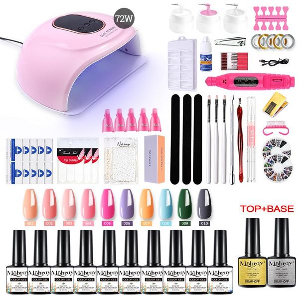 mobray kits for nails 72w uv lamp nail set manicure kit gel polish varnish electric drill tools art
mobray kits for nails 72w uv lamp nail set manicure kit gel polish varnish electric drill tools art