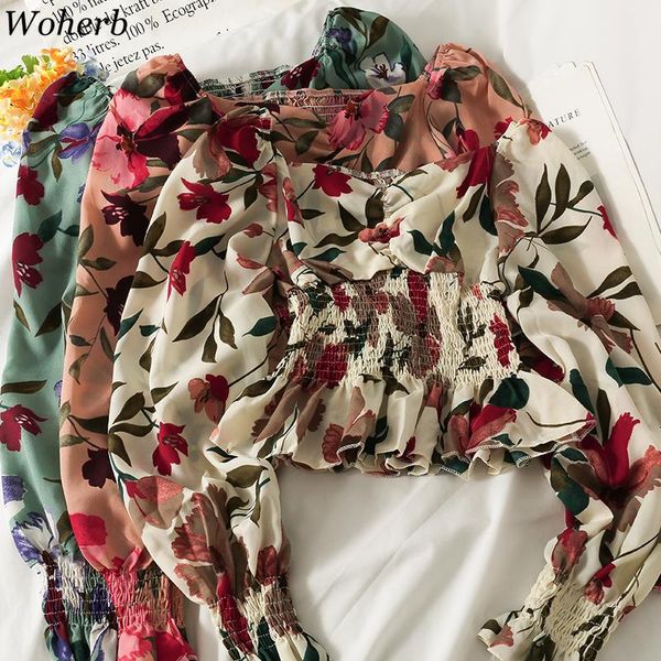 women's blouses & shirts woherb vintage slash neck printed long-sleeve women 2021 early autumn pleated slim waist cropped korean chic, White
women's blouses & shirts woherb vintage slash neck printed long-sleeve women 2021 early autumn pleated slim waist cropped korean chic, White
