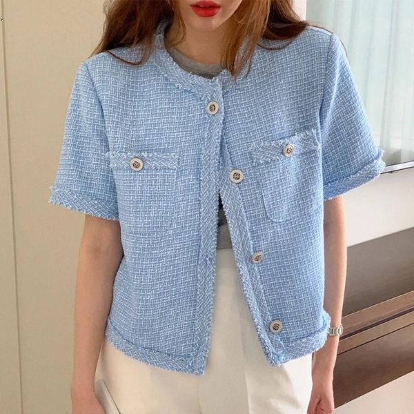 women's jackets women 2021 summer korean chic ladies vintage round neck edge design single-breasted loose tweed jacket, Black;brown
women's jackets women 2021 summer korean chic ladies vintage round neck edge design single-breasted loose tweed jacket, Black;brown