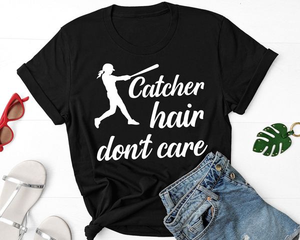 catcher hair don't care t-shirt - softball t-shirt - softball catcher tee shirt, White;black
catcher hair don't care t-shirt - softball t-shirt - softball catcher tee shirt, White;black